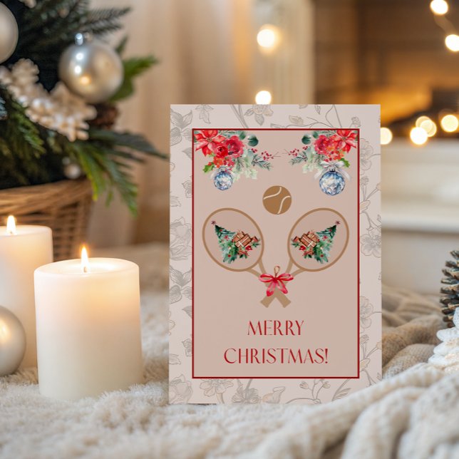 Padel Themed Christmas Card – Padel Racquet Motif Karte (Bright, Unique & Charming Padel-inspired party collections to enhance your Christmas celebrations!)