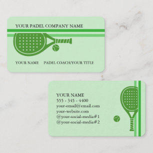 Padel Visitenkarte - Eleganter Padel Stil Matcha G