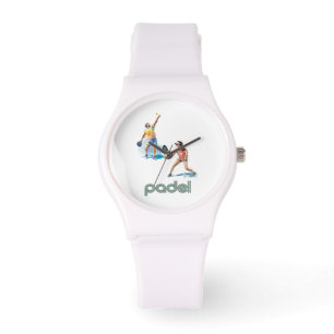 Padel Watch – Padel Chic Vibranter Stil Weiß Armbanduhr