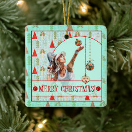 Padel-Weihnachtsdekoration – Retro Padel Weihnacht Keramikornament