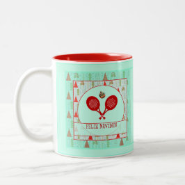 Padel-Weihnachtstasse – Ein Retro-Weihnachten Pade Zweifarbige Tasse