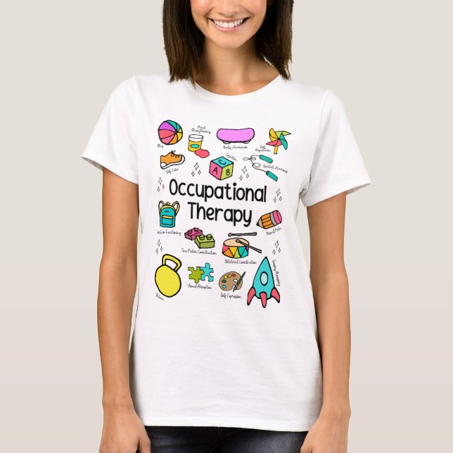 Pädiatrische Berufstherapie Farbvoller T - Shirt (Vorderseite)