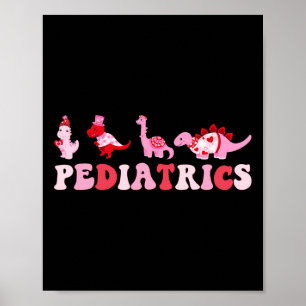 Pädiatrische Krankenpfleger Pflege Niedlicher Dino Poster