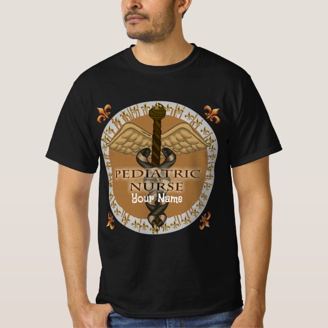 Pädiatrische Krankenschwester Caduceus T-Shirt (Vorderseite)