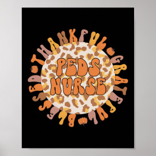 Pädiatrische Krankenschwester Erntedankfest Kinder Poster