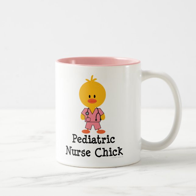 Pädiatrische Krankenschwester-Küken-Tasse Zweifarbige Tasse (Rechts)