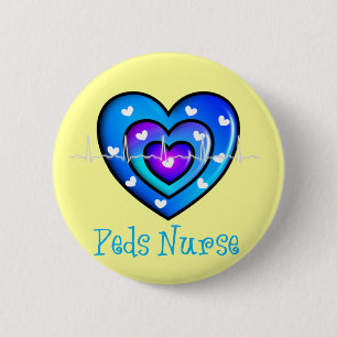 Pädiatrische Krankenschwester-künstlerische blau Button