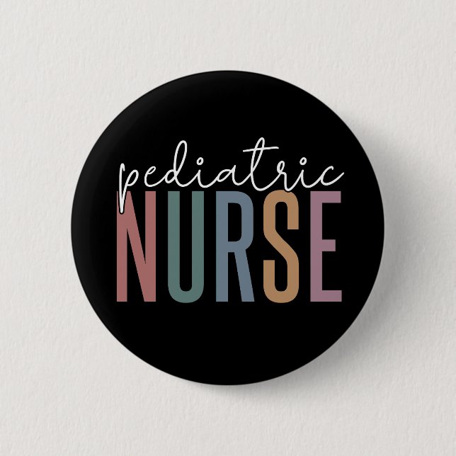 Pädiatrische Krankenschwester | Retro Peds Kranken Button (Vorderseite)
