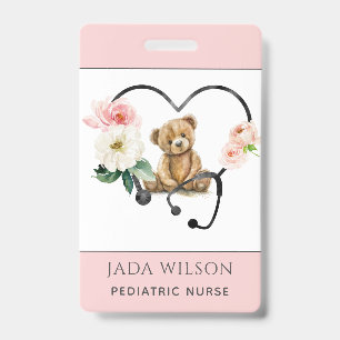 Pädiatrische Krankenschwester Teddy Bear Stethosko Ausweis