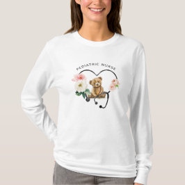 Pädiatrische Krankenschwester Teddy Bear Stethosko T-Shirt