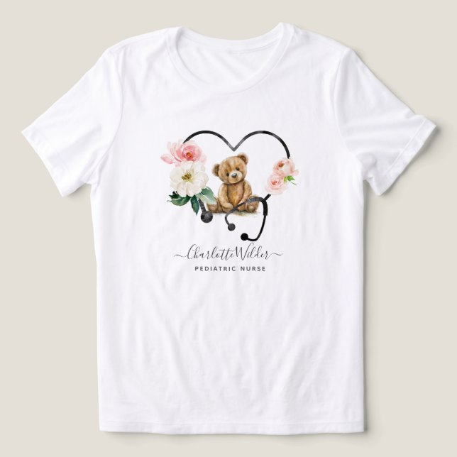 Pädiatrische Krankenschwester Tri-Blend Shirt (Design Vorderseite)