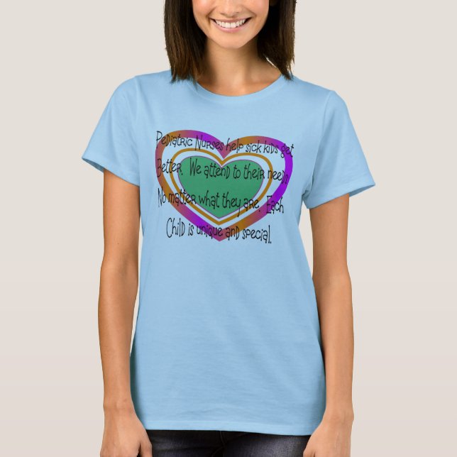pädiatrisches Krankenschwestergedichtherz T-Shirt (Vorderseite)
