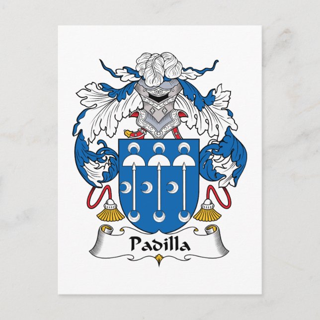 Padilla Familienwappen Postkarte (Vorderseite)