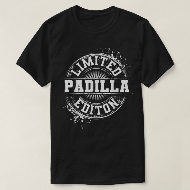 PADILLA Funny Familienname Familienbaum Geburtstag T-Shirt (Design vorne)