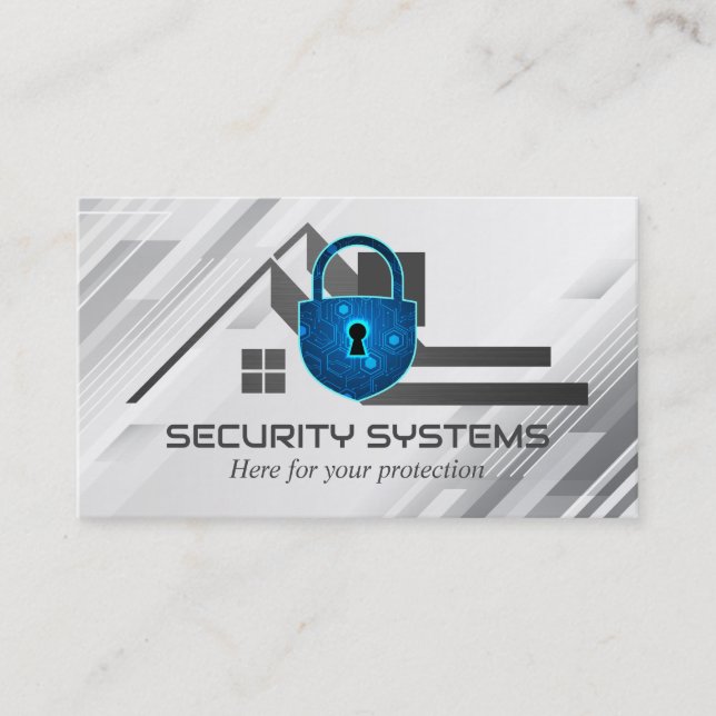 Padlock für digitale Sicherheit | Zuhause Logo Visitenkarte (Vorderseite)