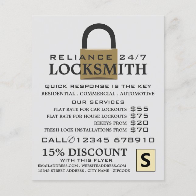 Padlock moderne, serrurier prospectus publicitaire (Devant)