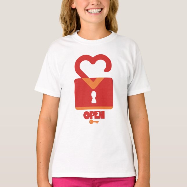 PADLOCK OPEN CLOSED HEART BY MASANSER PIXELAT T-Shirt (Vorderseite)