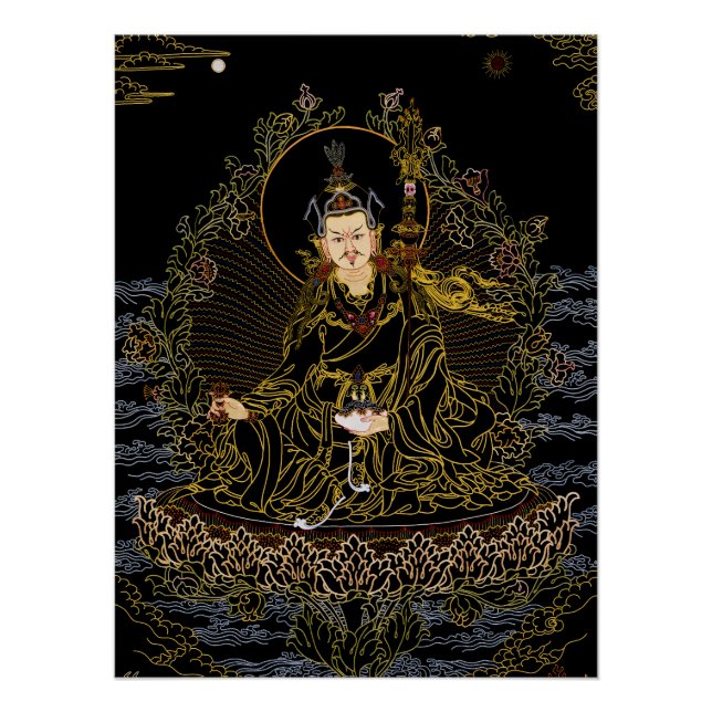 Padmasambhava Guru Rinpoche Buddhist Thangka Poster (Vorderseite)