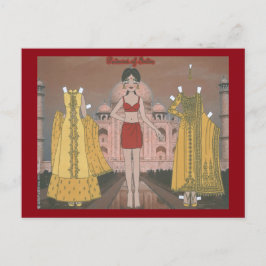 Padmini von India Paper Doll Postcard Postkarte