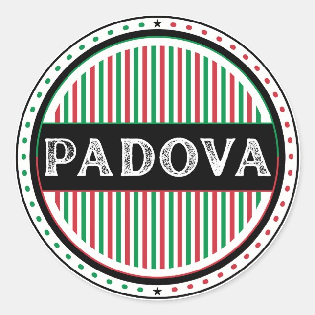 Padova City Pride Emblem – Italian Identity Runder Aufkleber (Vorderseite)