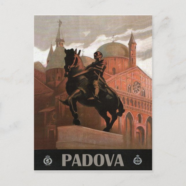 Padova, Stadt, Italien, Vintage Reiseplakat Postkarte (Vorderseite)