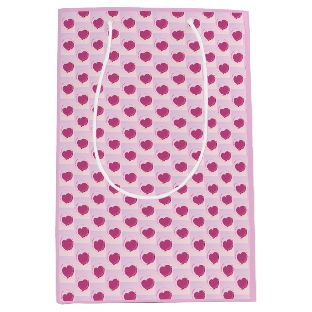Padrão fofo de pequenos corações. mittlere geschenktüte (Vorderseite)
