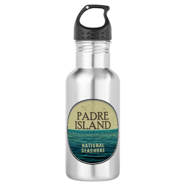 Padre Island National Seashore Ocean Birds Edelstahlflasche (Vorderseite)