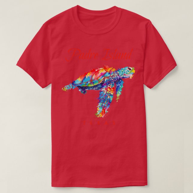 Padre Island Texas Wasserfarbenschildkröte T-Shirt (Design vorne)