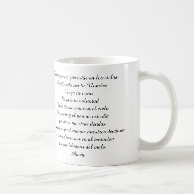PADRE NUESTRO PRAYER PRAYER MUG SPANISCHEN LORDS KAFFEETASSE (Rechts)