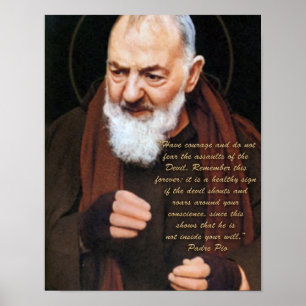 Padre Pio auf dem Teufel Poster