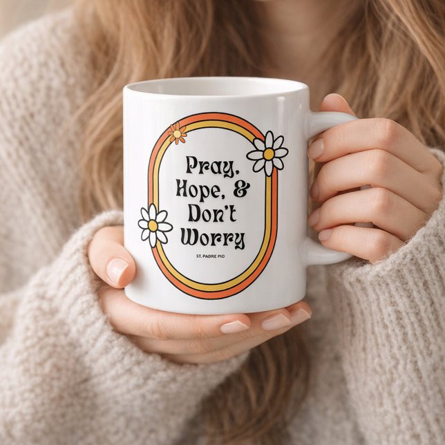 Padre Pio Bete Hoffe Sorgt Euch Nicht Zitat Kaffeetasse (Von Creator hochgeladen)