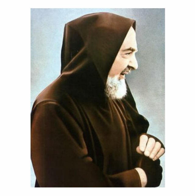 Padre Pio Foto-Skulptur Freistehende Fotoskulptur (Vorne)