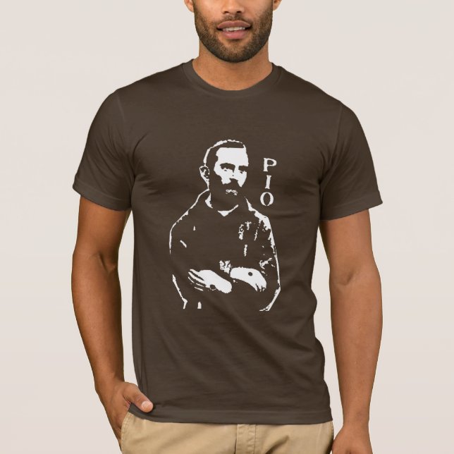 Padre Pio Heilig-Shirt T-Shirt (Vorderseite)