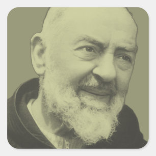 Padre Pio von Pietrelcina Quadratischer Aufkleber