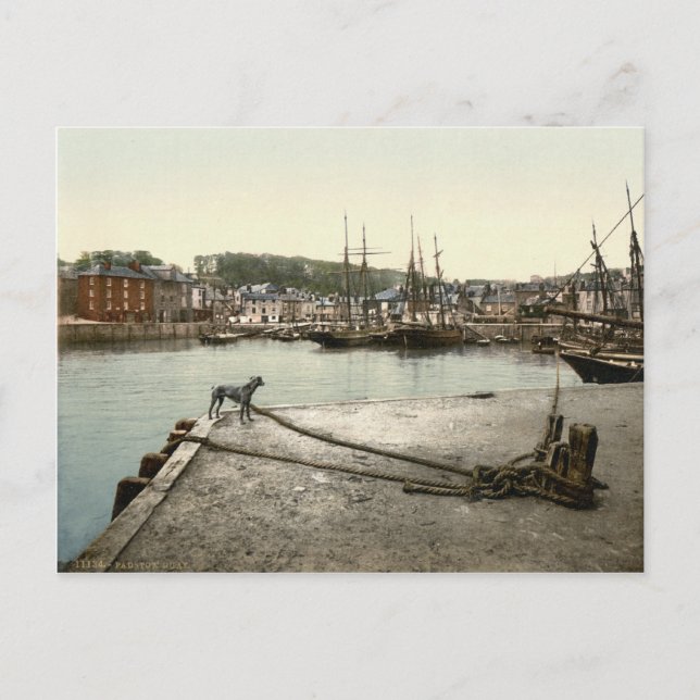 Padstow Quay, Cornwall, England c.1895 Postkarte (Vorderseite)