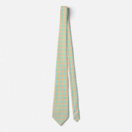 Padua Green and Corvette Peach Plaid Neck Tie Krawatte