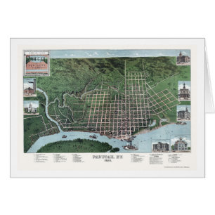 Paducah, carte panoramique des KY - 1889