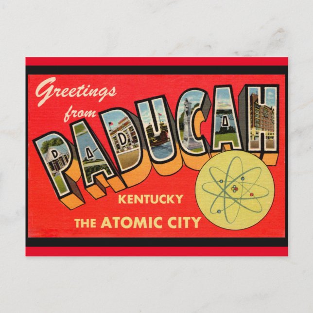 Paducah Kentucky AtomCity Vintag Gruß Postkarte (Vorderseite)