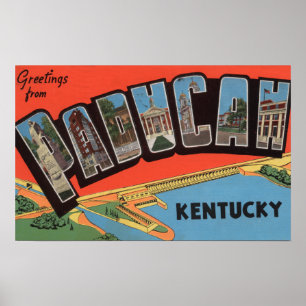 Paducah, Kentucky - große Buchstabe-Szenen Poster