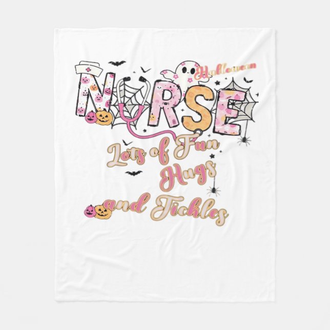 Paediactric Nurse Fun Halloween Design Essential T Fleecedecke (Vorderseite)