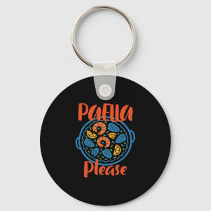 Paella Bitte Spanische Küche Spanien Reise Urlaub Schlüsselanhänger