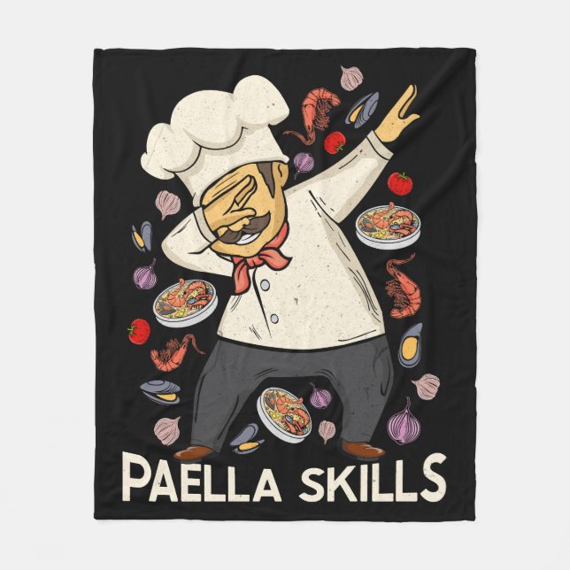 Paella Lover Men Spanischer Koch Fleecedecke (Vorderseite)