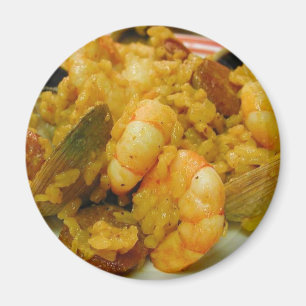 Paella Shrimp Clams Sausages Rice Magnet