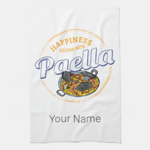 Paella Snack Vintag Spanien Paella Pan Geschirrtuch