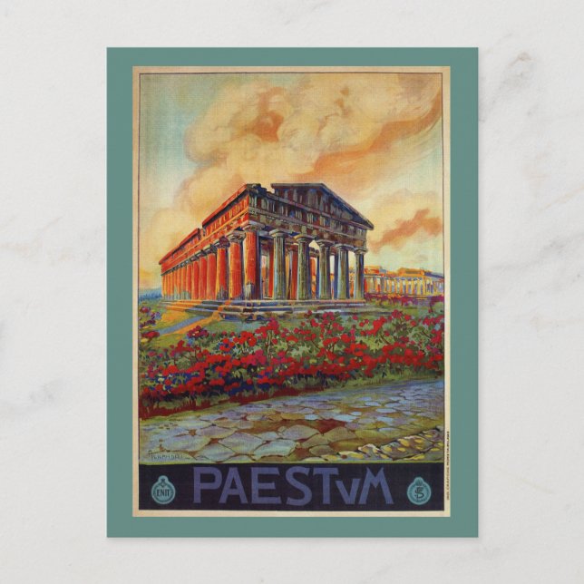 Paestum altgriechischer Tempel Italienische Reise  Postkarte (Vorderseite)