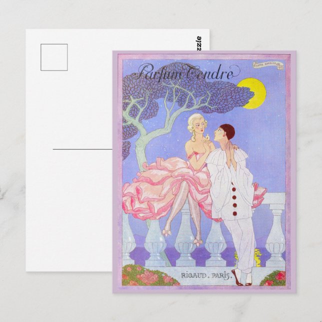 Pafum Tendre von George Barbier Postkarte (Vorne/Hinten)
