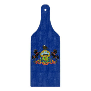 Pagaie de planche à découper en verre avec drapeau