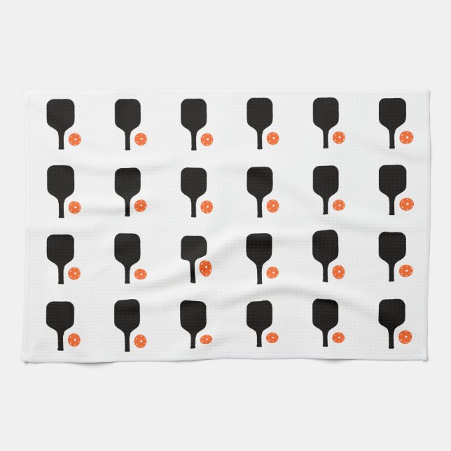 Pagaies à billes noires et serviette à billes oran (Horizontal)