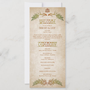 Pagan Celtic Antlers Programme de mariage