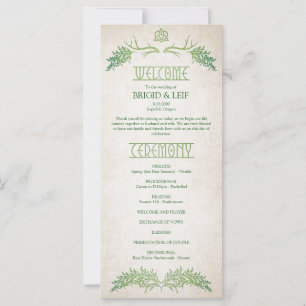 Pagan Celtic Antlers Programme de mariage